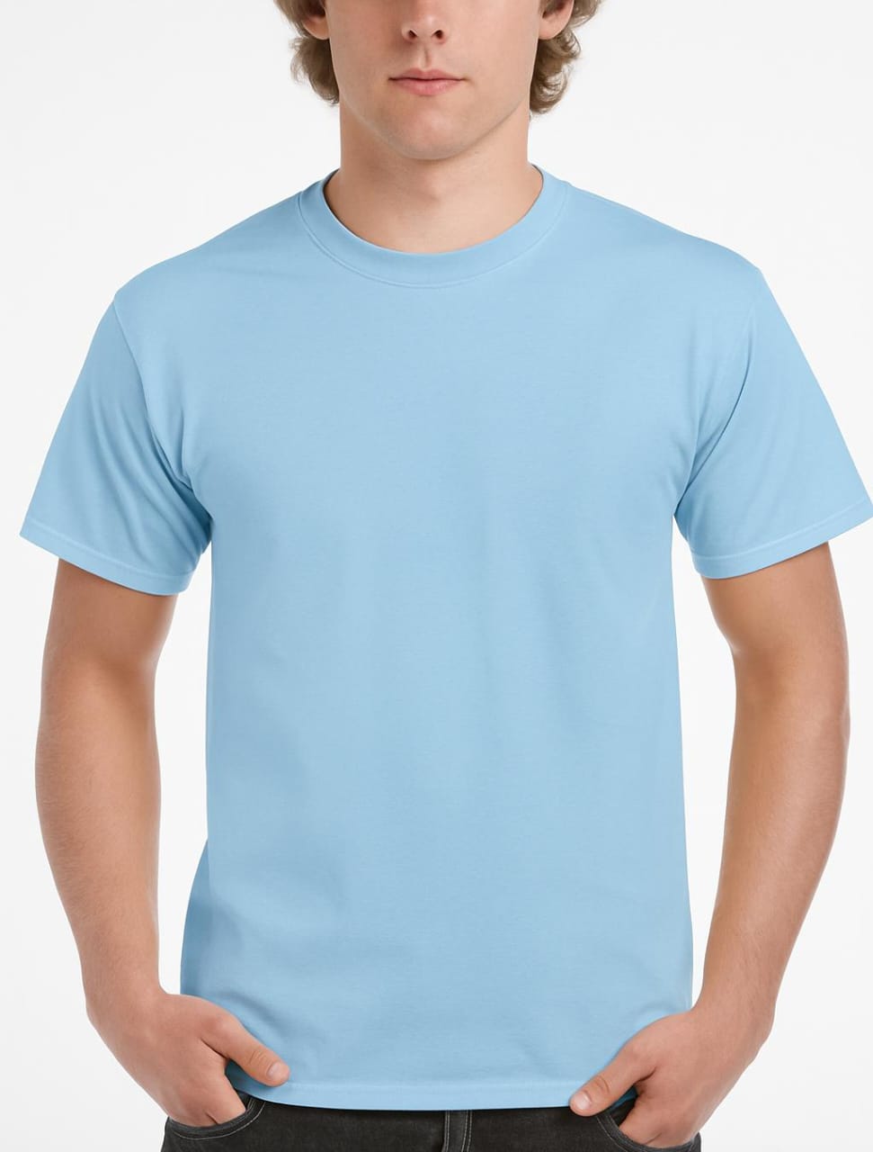100% Pure Cotton Plain Neck Rounded Tshirt