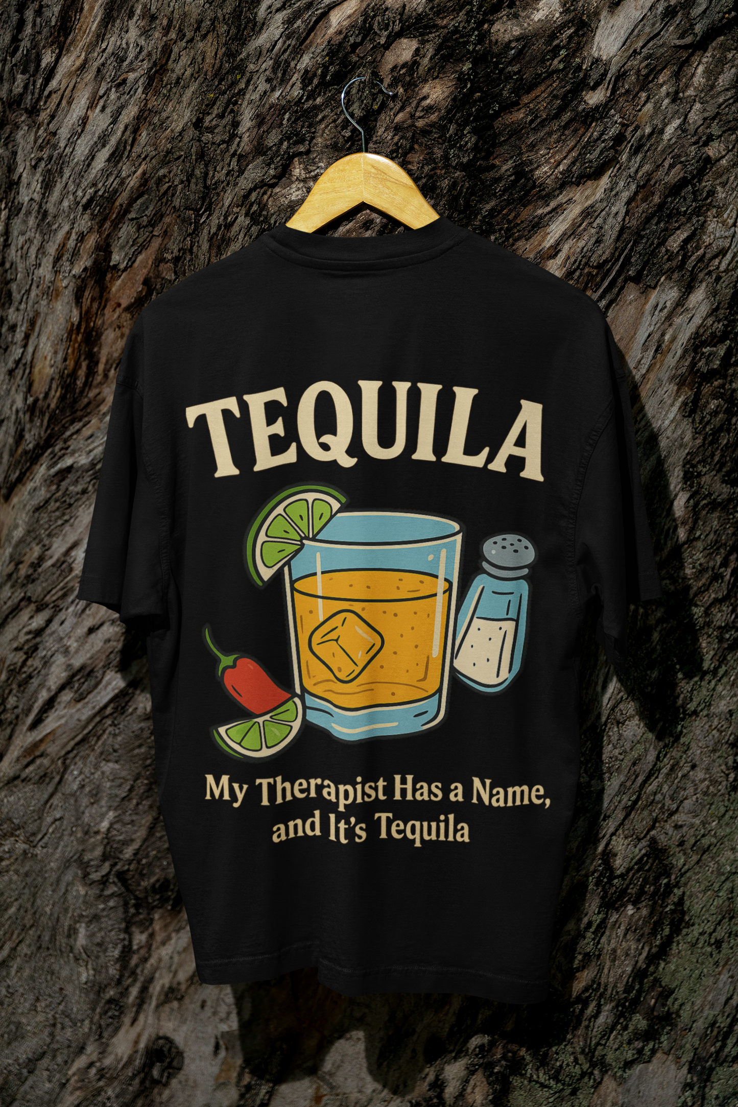Tequila Oversized T - Shirt - 100% Cotton Graphic Tee