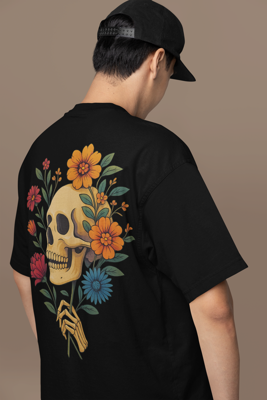 Skull Oversized T - Shirt - 100% Cotton Graphic Tee