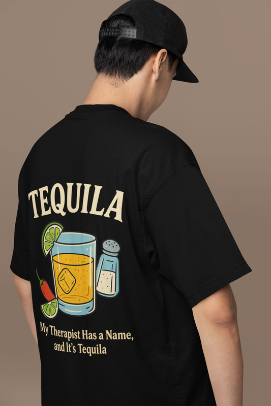 Tequila Oversized T - Shirt - 100% Cotton Graphic Tee
