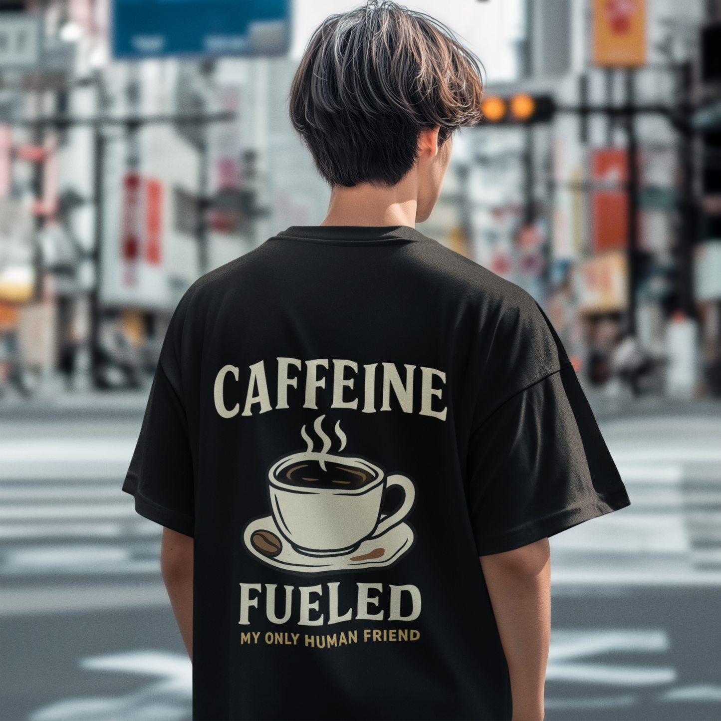 Coffee Oversized T - Shirt - 100% Cotton Graphic Tee