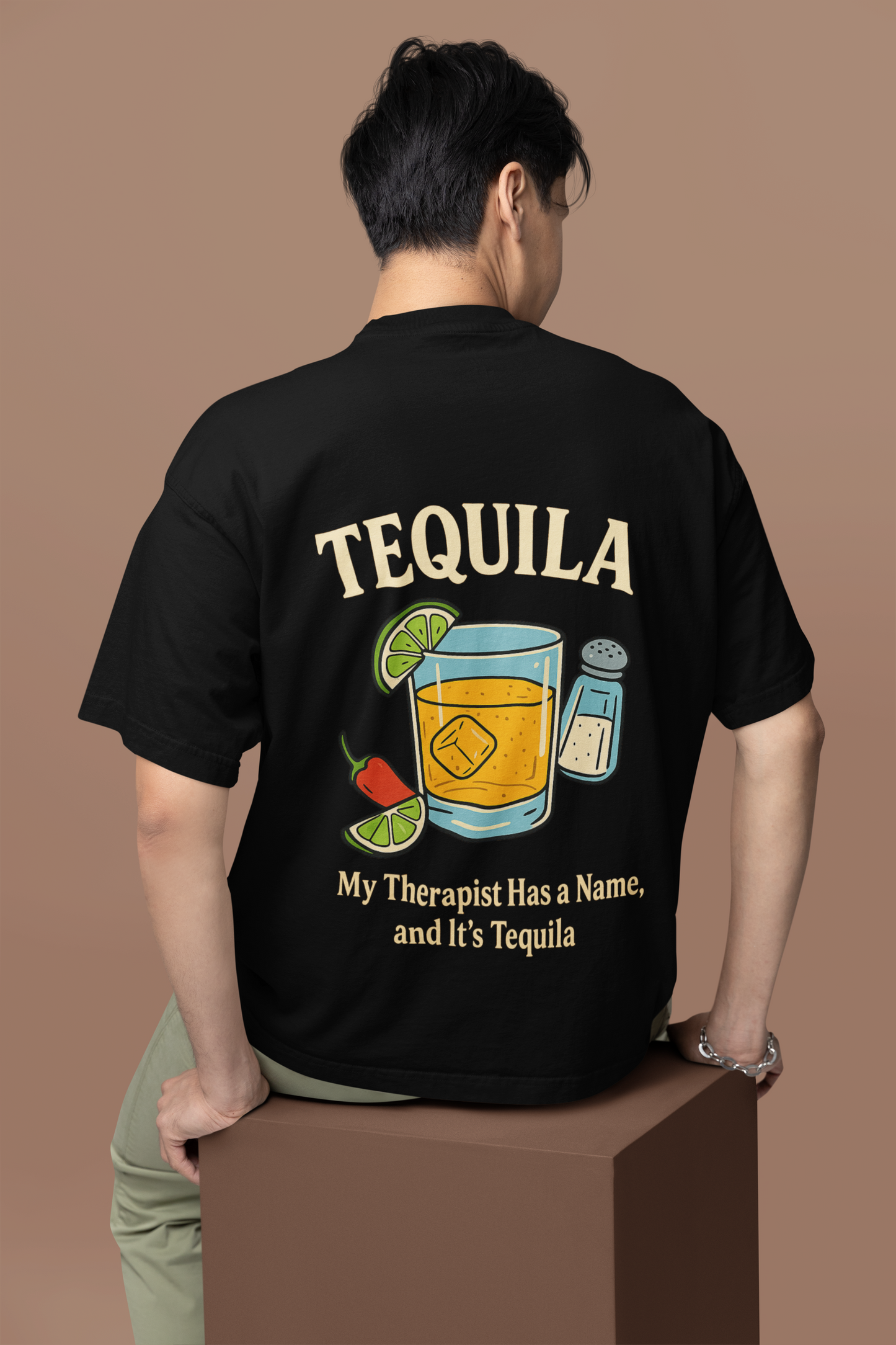 Tequila Oversized T - Shirt - 100% Cotton Graphic Tee