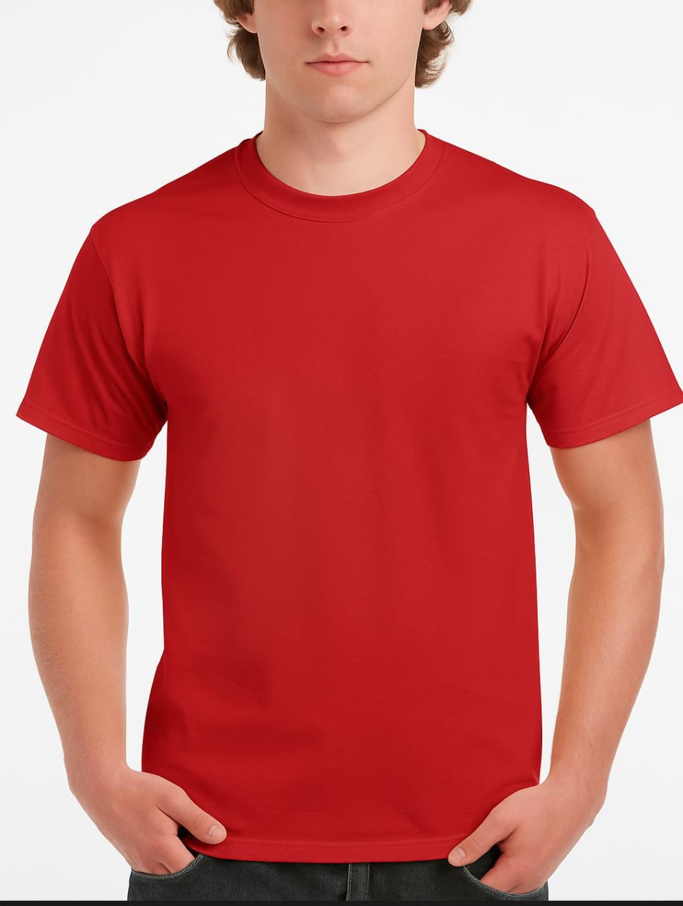 100% Pure Cotton Plain Neck Rounded Tshirt