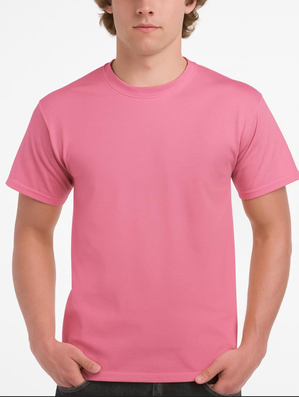100% Pure Cotton Plain Neck Rounded Tshirt