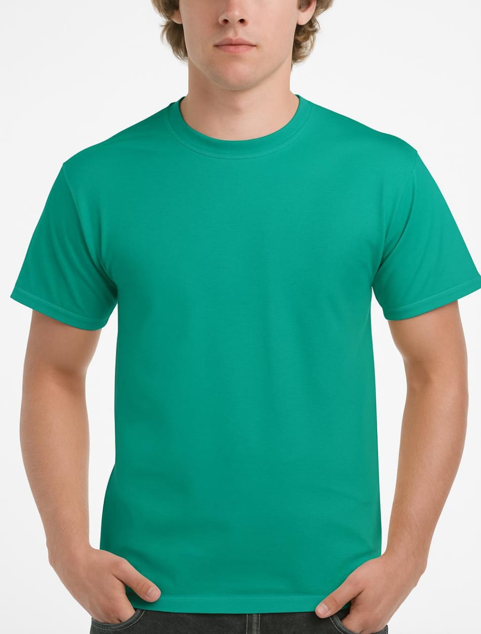 100% Pure Cotton Plain Neck Rounded Tshirt