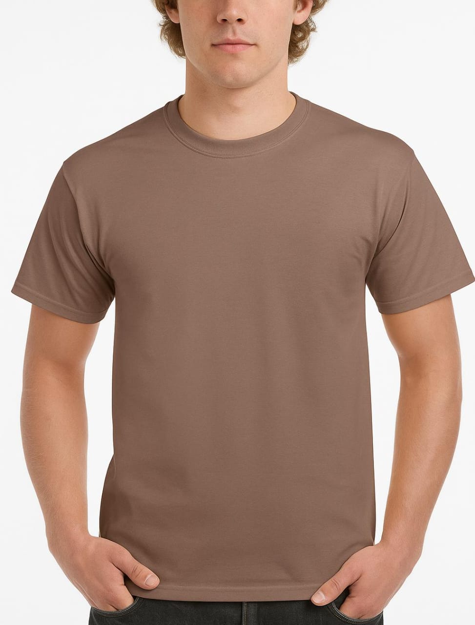 100% Pure Cotton Plain Neck Rounded Tshirt