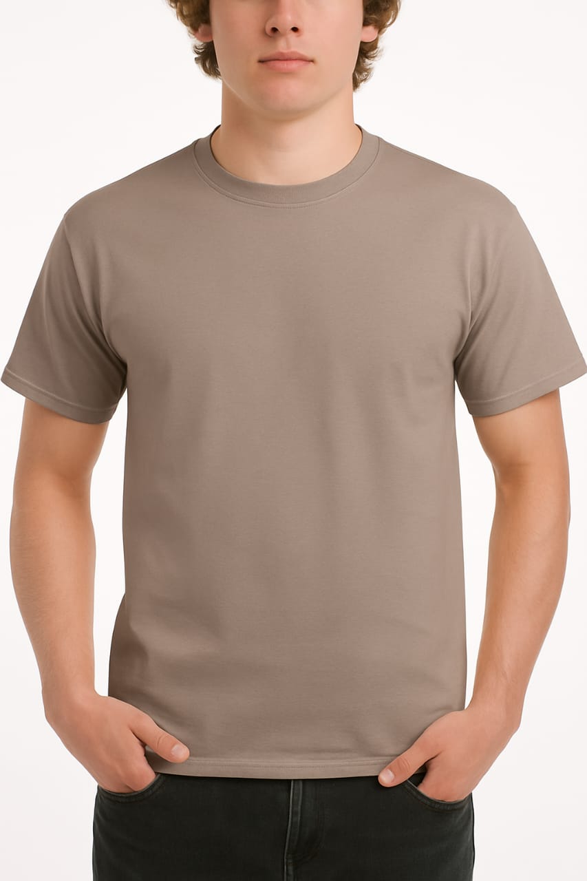100% Pure Cotton Plain Neck Rounded Tshirt