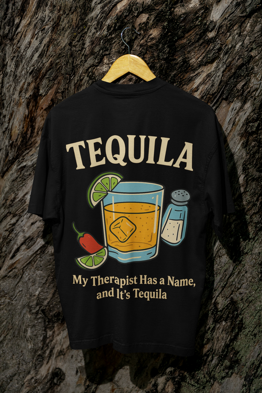 Tequila Oversized T - Shirt - 100% Cotton Graphic Tee