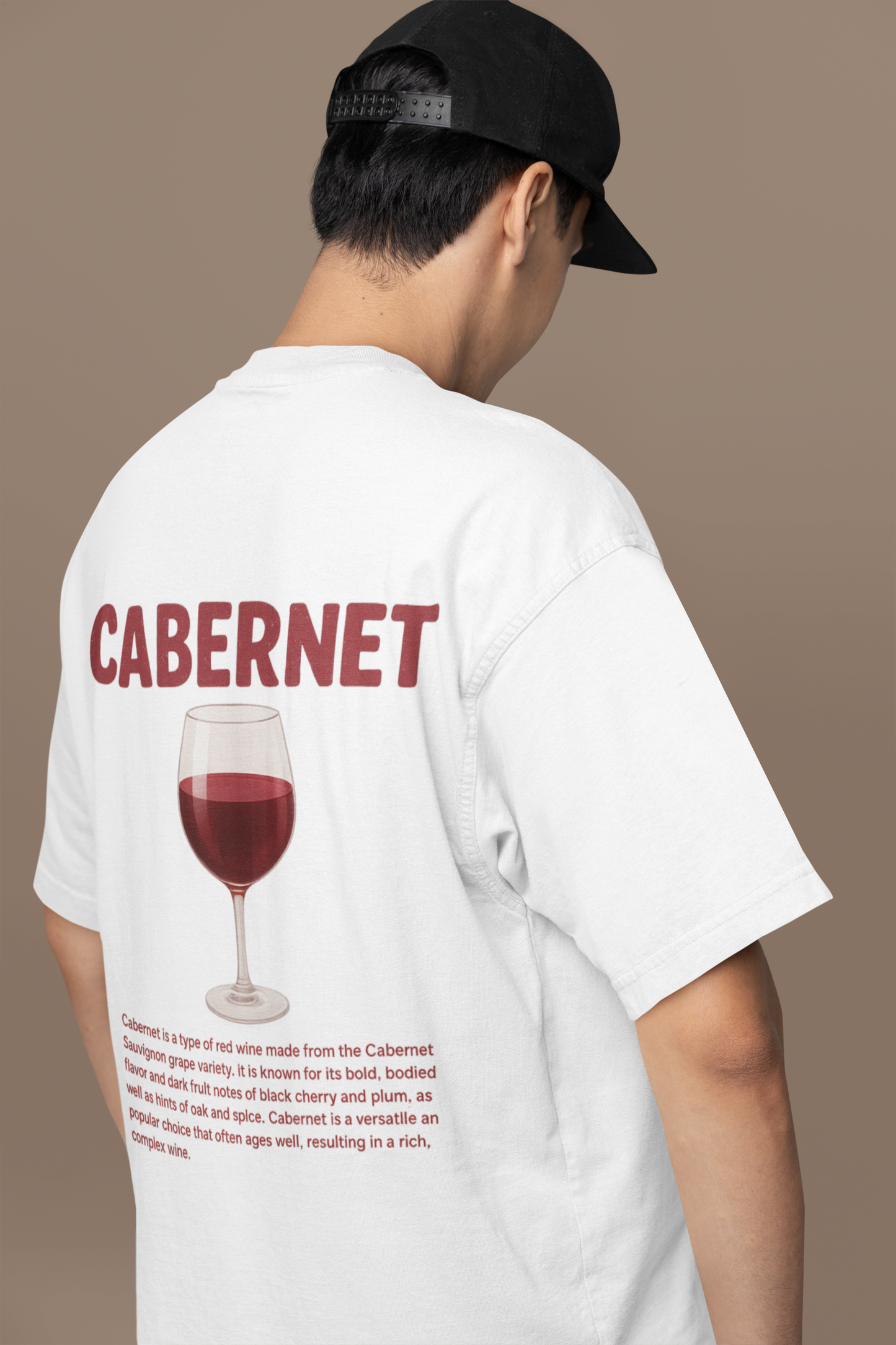 Cabernet Oversized T - Shirt - 100% Cotton Graphic Tee
