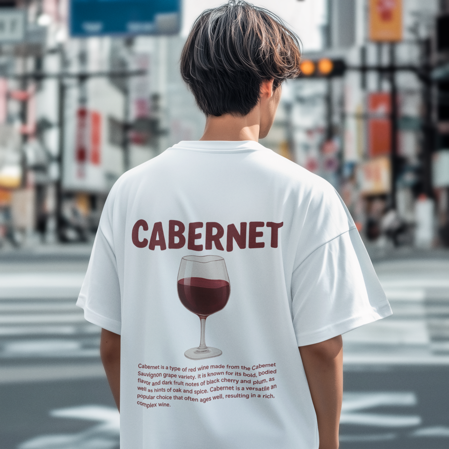 Cabernet Oversized T - Shirt - 100% Cotton Graphic Tee