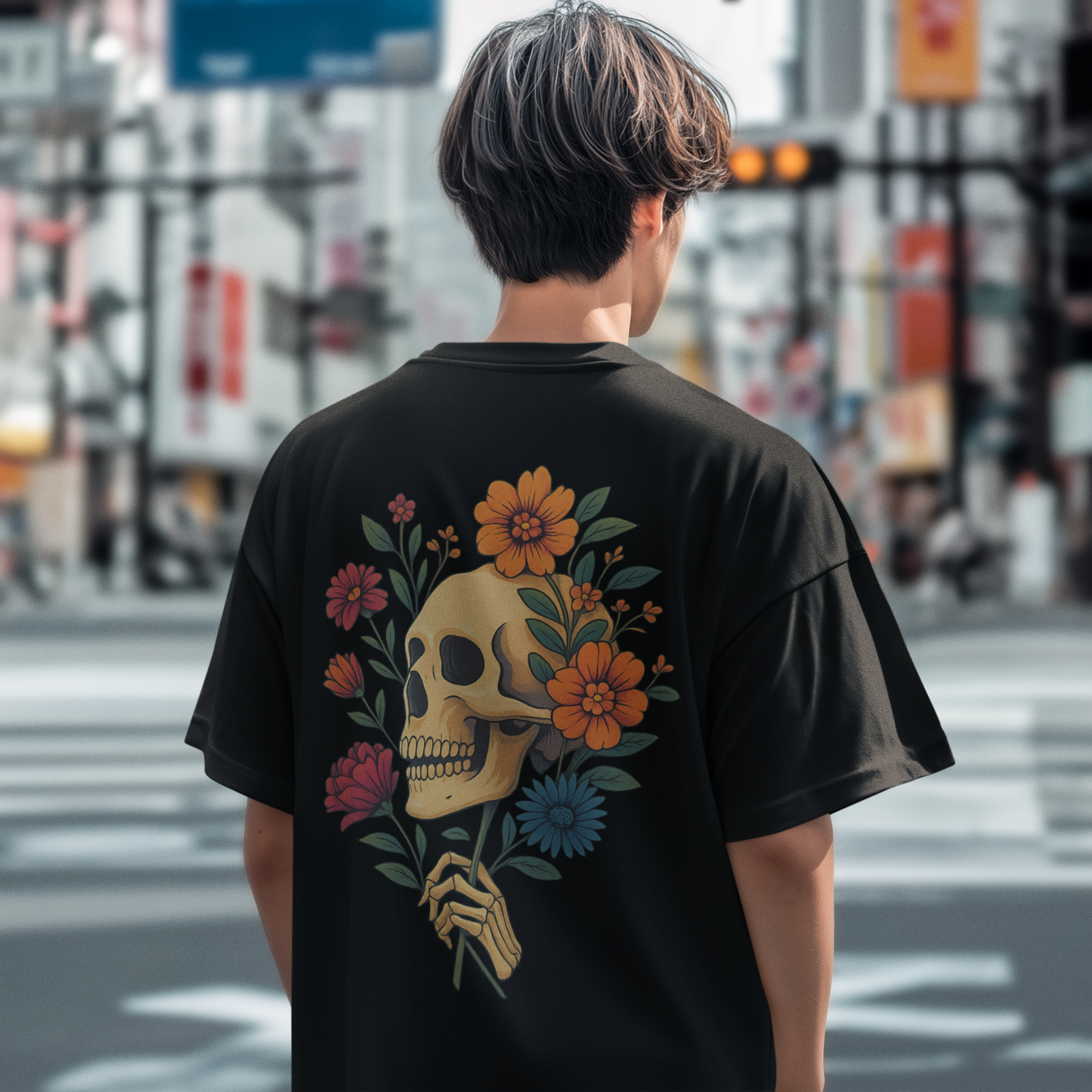 Skull Oversized T - Shirt - 100% Cotton Graphic Tee