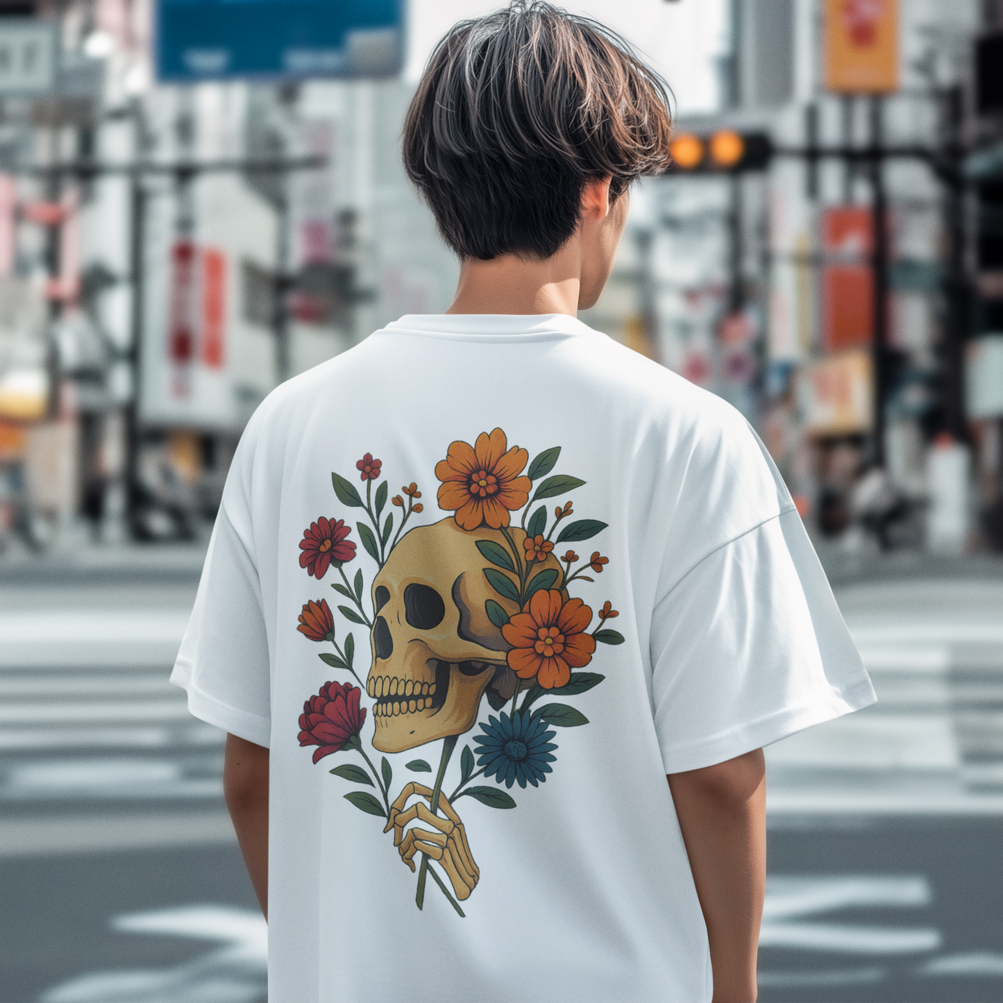 Skull Oversized T - Shirt - 100% Cotton Graphic Tee