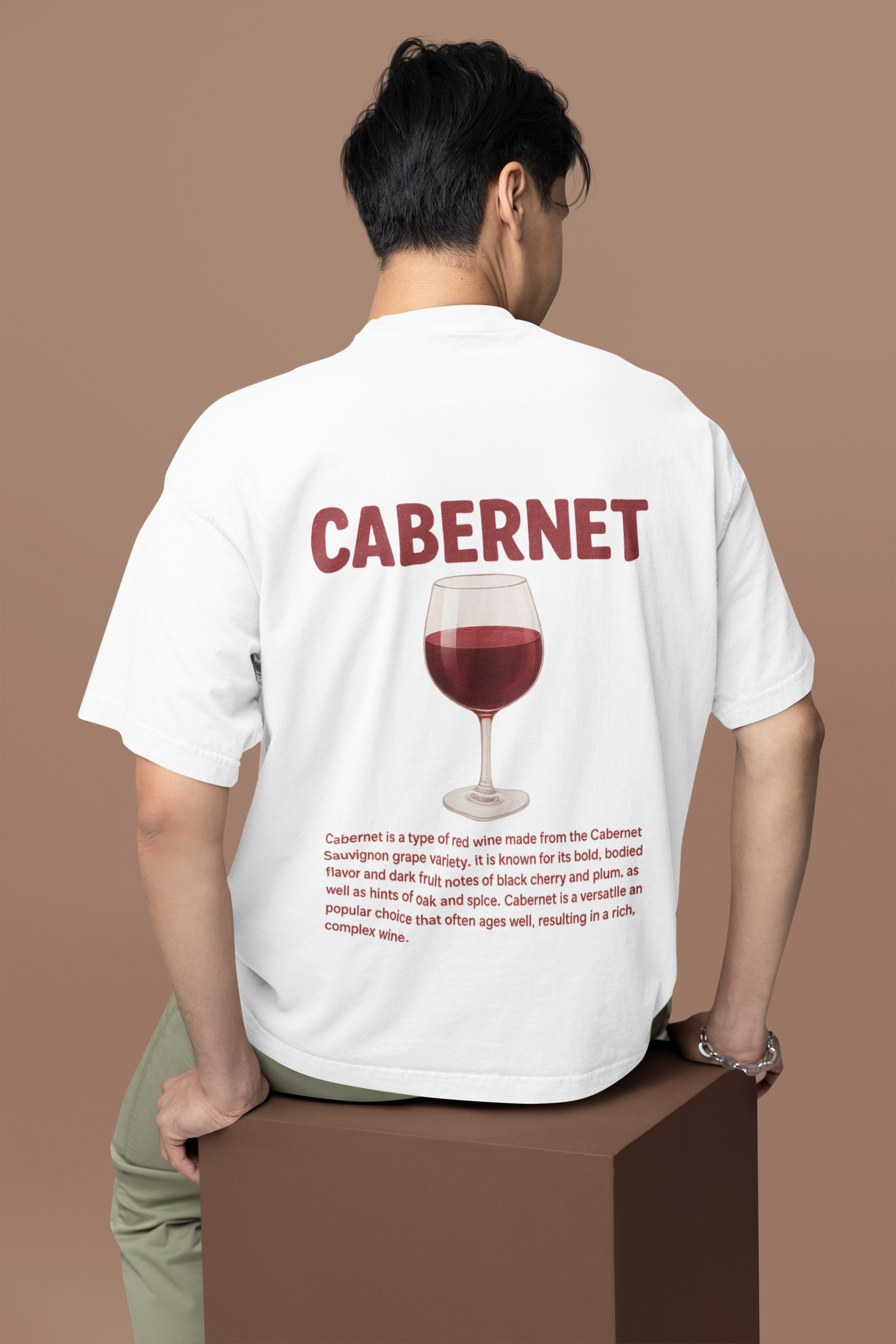 Cabernet Oversized T - Shirt - 100% Cotton Graphic Tee